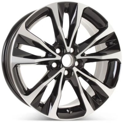 CCI 1 Single, Toyota Corolla 2017-2019, Replica 17x7, 10 Spoke, Black Machined Aluminum Rim / Wheel (4261102N10)
