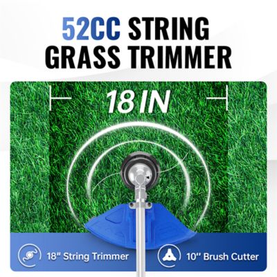 Image showing  18 in. 52cc 2-in-1 Straight Shaft Gas String Trimmer and Brush Cutter Blade, 2-Cycle