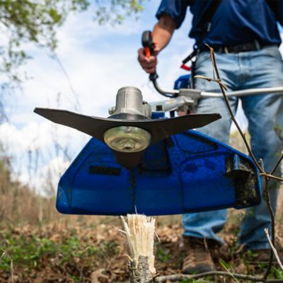 Image showing 5 th Wild Badger Power 18 in. 52cc 2-in-1 Straight Shaft Gas String Trimmer and Brush Cutter Blade, 2-Cycle