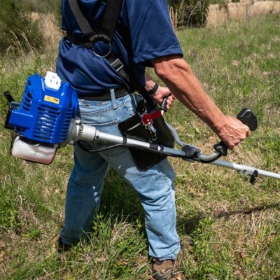 Image showing 9 th Wild Badger Power 18 in. 52cc 2-in-1 Straight Shaft Gas String Trimmer and Brush Cutter Blade, 2-Cycle