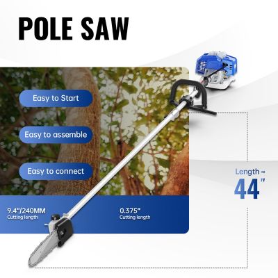 Image showing  17 in. 26cc Gas 4-in-1 Pole Saw, Hedge Trimmer, String Trimmer, Brush Cutter Blade and Harness