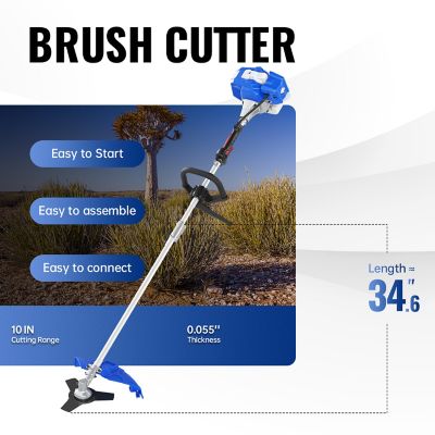 Image showing  17 in. 26cc Gas 4-in-1 Pole Saw, Hedge Trimmer, String Trimmer, Brush Cutter Blade and Harness
