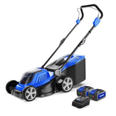 Wild Badger Power Cordless 20 Volt 16 in. Lawn Mower, Includes (2) 4.0 Ah Batteries and (2) Fast Chargers, WB20V16LM