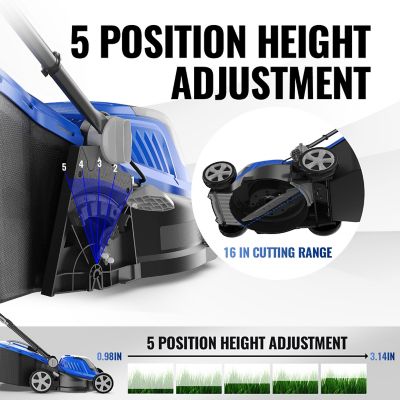 Image showing 6 th Wild Badger Power Cordless 20 Volt 16 in. Lawn Mower, Includes (2) 4.0 Ah Batteries and (2) Fast Chargers, WB20V16LM