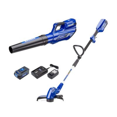 Wild Badger Power 13 in. 40V Cordless Brushed Trimmer and Brushed Blower Combo with 2.0Ah Battery and Clip-On Charger