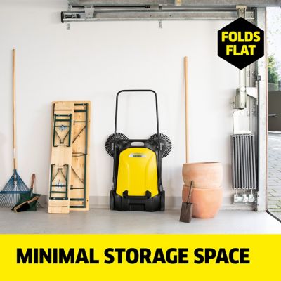 Image showing  26.8 in. S 4 Twin Walk-Behind Outdoor Hand Push Sweeper, 5.25 Gal. Capacity