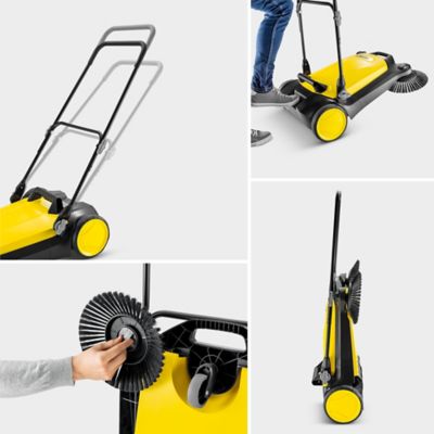 Image showing 5 th Karcher 26.8 in. S 4 Twin Walk-Behind Outdoor Hand Push Sweeper, 5.25 Gal. Capacity