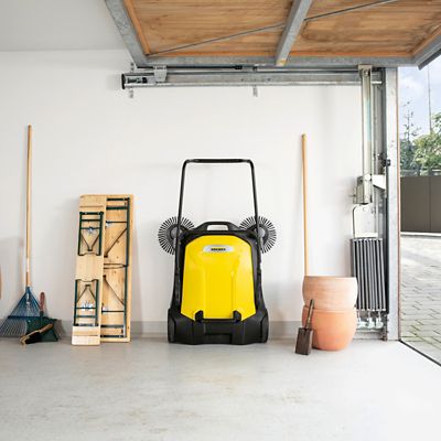 Image showing 7 th Karcher 33.9 in. S 6 Twin Walk-Behind Outdoor Hand Push Sweeper, 10 Gal. Capacity