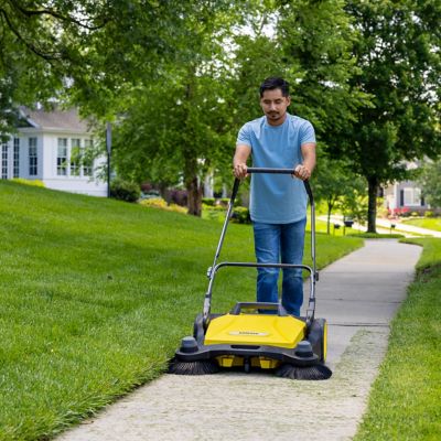 Image showing 8 th Karcher 33.9 in. S 6 Twin Walk-Behind Outdoor Hand Push Sweeper, 10 Gal. Capacity