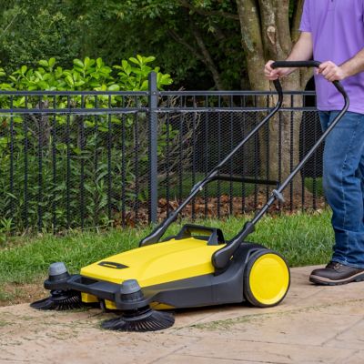 Image showing 9 th Karcher 33.9 in. S 6 Twin Walk-Behind Outdoor Hand Push Sweeper, 10 Gal. Capacity