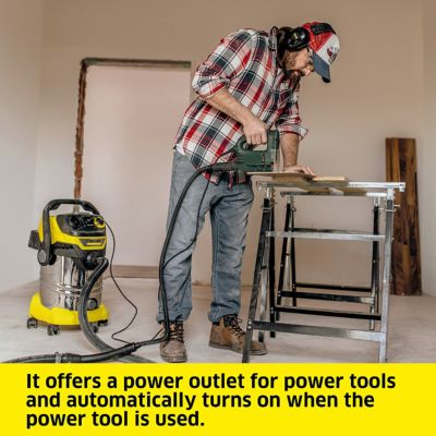 Image showing 5 th Karcher Shop Vacuum WD 6 P S, 7.9 gal, 6.2 Peak HP, 37 ft. Reach, Heavy Duty, Blower Function, Crevice Tool, Floor Nozzle