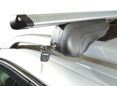 Image showing  165 lb. Capacity Airflow2 58 in. Aluminum Aero Cross Rail System Roof Rack with Raised Side Rails, Silver
