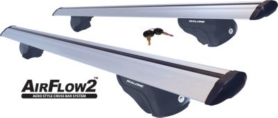 Malone Airflow2 65 in. Aero Cross Rail System - Roof Rack - Raised Side Rails - Aluminum - Silver, MPG217