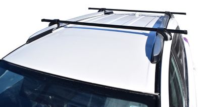 Image showing  165 lb. Capacity SteelTop 65 in. Steel Square Cross Rail System Kayak Roof Rack with Raised Side Rails, Black