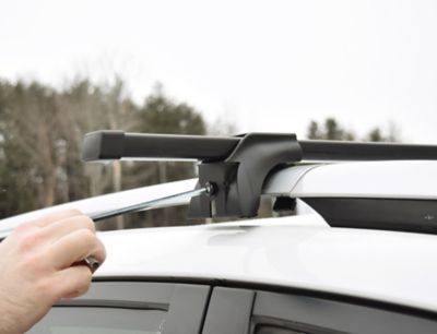 Image showing  165 lb. Capacity SteelTop 65 in. Steel Square Cross Rail System Kayak Roof Rack with Raised Side Rails, Black