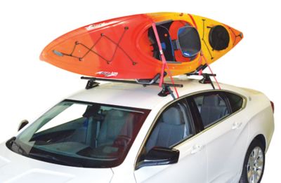 Image showing  135 lb. Capacity Versarail 50 in. Steel Square Cross Rail System Kayak Roof Rack, Bare Roof, Black