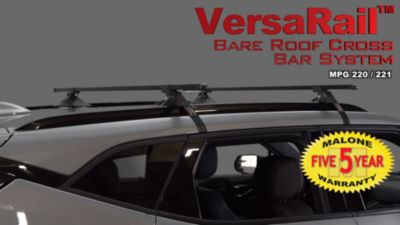 Image showing  135 lb. Capacity Versarail 50 in. Steel Square Cross Rail System Kayak Roof Rack, Bare Roof, Black