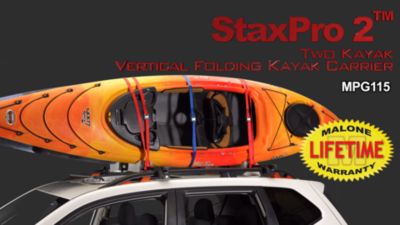 Image showing  Stax Pro 2 Post-Style Double Kayak Carrier, 4 Boat Max, 50 lb. per Boat Capacity, Kayak Rack, Black
