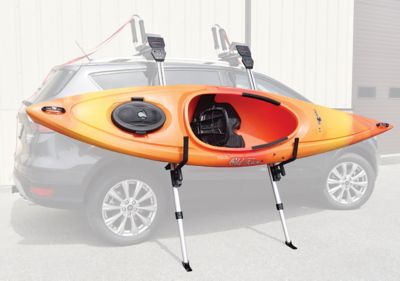 Image showing 7 th Malone 75 lb. Capacity TelosXL Side-Loading Kayak Load Assist and Downloader J-Style Folding Kayak Carrier Bundle