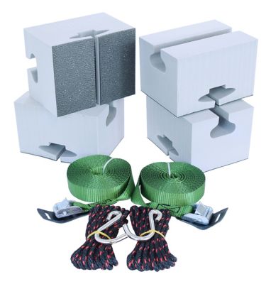 Malone 110 lb. Capacity Standard Canoe Foam Blocks and Tie Downs Kit, Bare Roof or Cross Bar Compatible, Grey