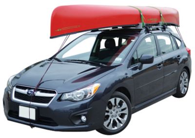 Image showing  110 lb. Capacity Standard Canoe Foam Blocks and Tie Downs Kit, Bare Roof or Cross Bar Compatible, Grey