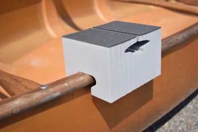 Image showing  110 lb. Capacity Standard Canoe Foam Blocks and Tie Downs Kit, Bare Roof or Cross Bar Compatible, Grey