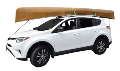 Image showing  110 lb. Capacity Standard Canoe Foam Blocks and Tie Downs Kit, Bare Roof or Cross Bar Compatible, Grey