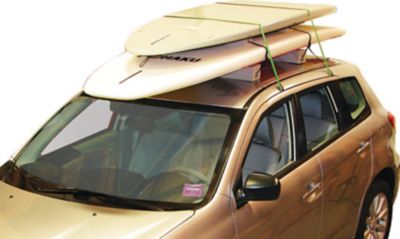 Image showing  Deluxe Paddleboard Foam Blocks with Tie Downs Kit - Bare Roof or Cross Bar Compatible - 55lb Capacity - Grey, MPG171