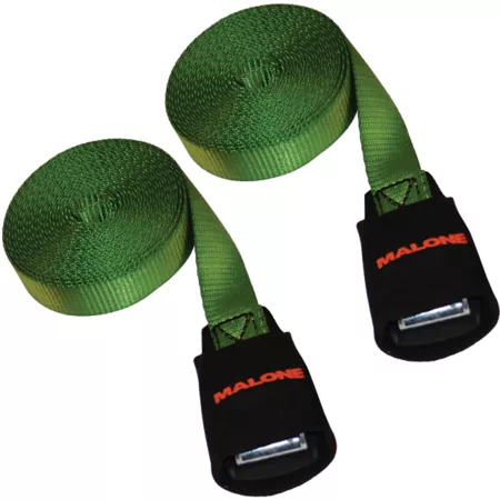 Malone Cam Loop 15ft Cargo Strap with Buckle Protector 2 Pack - Green MPG307-15 Kayak & Canoe Carriers