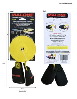 Image showing  Cam Buckle 18ft. Load Strap with Buckle Protector, 2 Pack - Yellow, MPG307-18