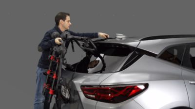 Image showing  3-Bike Strap Carrier Hanger, Trunk Mount, Folding Arms