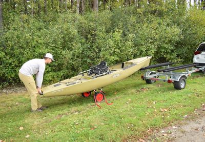 Image showing 7 th Malone 250 lb. Capacity Widetrak Atb Large Kayak/Canoe Cart with Airless Tires, Bunks