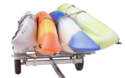Image showing  400 lb. Capacity EcoLight 4-Kayak Trailer Package, 1 Stacker and 4 Sets of Foam Blocks