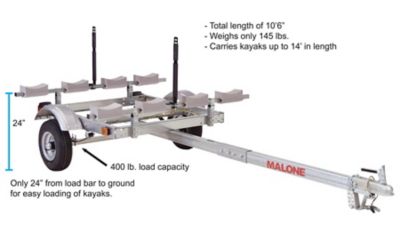 Image showing  400 lb. Capacity EcoLight 4-Kayak Trailer Package, 1 Stacker and 4 Sets of Foam Blocks
