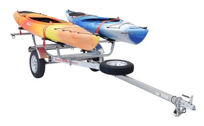 Image showing  800 lb. Capacity Microsport 2-Kayak Trailer Package with 2 Saddle Style Racks and Spare Tire