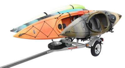 Image showing  800 lb. Capacity Microsport 4-Kayak Trailer Package with 4 J-Style Kayak Racks and Spare Tire
