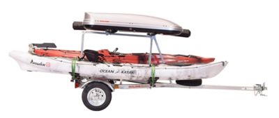 Image showing  Microsport LowBed Trailer Pckg - 2 Kayaks - 2nd Tier - 2 Saddle Racks - Cargo Box - Rod Tube - Spare Tire, MPG464-LBTM