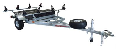 Malone Megasport Trailer Pckg - 2 Kayaks - Spare Tire - 2 Sets Saddle Style Racks - Storage Basket - Drawer, MPG550-U