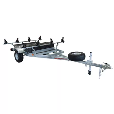 Malone Megasport Trailer Pckg – 2 Kayaks – Spare Tire – 2 Sets of Saddle Style Racks – Storage Basket – Drawer MPG550-U Kayak & Canoe Carriers