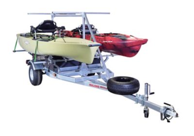 Image showing  Megasport Kayak Trailer Pckg - 2 Kayaks - Spare Tire - 2nd Tier - 2 Sets Bunks - Storage Basket - Drawer, MPG550-TH