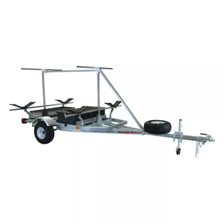 Malone Megasport Trailer Pckg – 2 Kayaks – Spare Tire – 2nd Level – 2 Saddle Style Racks – Storage Basket – Drawer MPG550-TM Kayak & Canoe Carriers