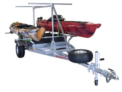 Image showing  Megasport Kayak Trailer Pckg - 2 Kayaks - Spare Tire - 2nd Tier - 2 Saddle Racks - Storage Basket - Drawer, MPG550-TU