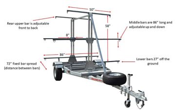 Image showing  1,000 lb. Capacity Megasport Outfitter 3-Tier 12-Kayak Trailer with Spare Tire