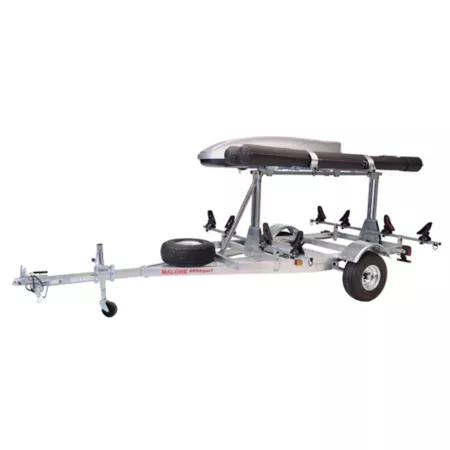 Malone Megasport Lowbed Trlr – 2nd Level – Spare Tire – 2 Saddle Style Carriers – Cargo Box – 2 Stem Tubes MPG550-LBS Kayak & Canoe Carriers