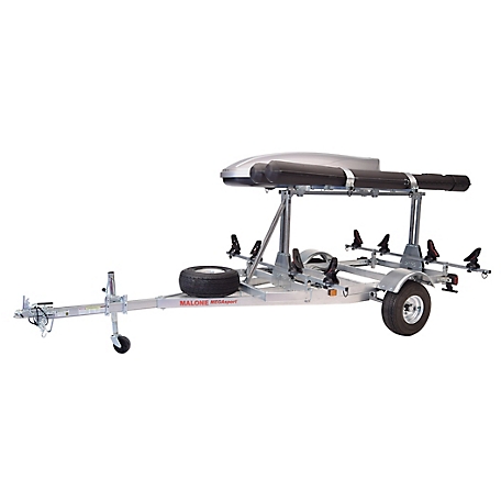 Malone Megasport Lowbed Trlr - 2nd Tier - Spare Tire - 2 Saddle Style Racks - Cargo Box - 2 Rod Tubes, MPG550-LBS
