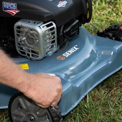 Image showing 8 th Senix 20 in. 125cc 4-Cycle Gas-Powered Push Lawn Mower with Side Discharge, Briggs & Stratton Engine, 5-Position Height Level