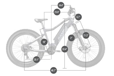 Image showing  The Rambo Rebel 1000W Full Frame Electric Hunting Bike - Matte Black & Grey, 1000 XP-BGY Biclycle