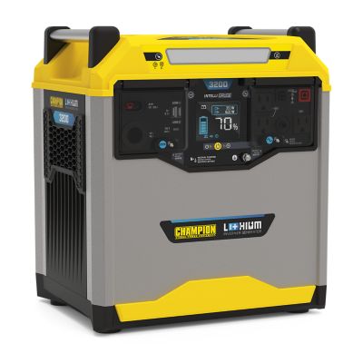 Champion Power Equipment 3,200/1,600-Watt Lithium-Ion Solar Generator Portable Power Station Backup Battery, 3,276Wh