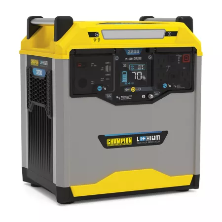 Champion Power Equipment 3200/1600 Watt Lithium Ion Solar Generator Portable Power Station Battery Backup 3276Wh Portable Power Stations