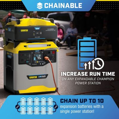 Image showing 5 th Champion Power Equipment 3,200/1,600-Watt Lithium-Ion Solar Generator Portable Power Station Backup Battery, 3,276Wh